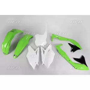 Komplet UFO plastike Kawasaki KXF 450 18 OEM bela zelena črna-1