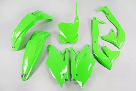Uppsättning UFO-plast Kawasaki KXF 450 18 Fluo grön-1