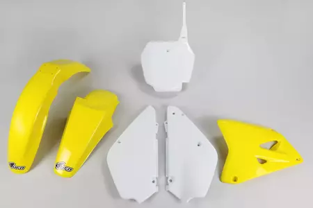 UFO plastikų rinkinys Suzuki RM 85 00-21 OEM 00-15 IR 18-20 geltona balta - SUKIT405999