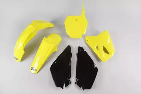 Kit plastique UFO couleur origine (2017) restylé jaune/noir Suzuki RM85 - SUKIT405K999K