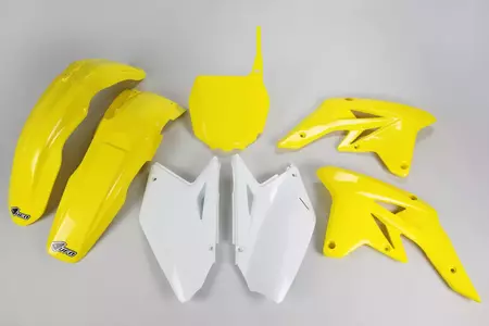 Set de materiale plastice UFO Suzuki RMZ 250 07-09 Plăcuță OEM galbenă albă galbenă pentru numărul de start - SUKIT407B999