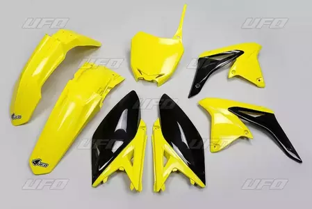 Set de materiale plastice UFO Suzuki RMZ 250 14-18 OEM galben negru - SU416E999K