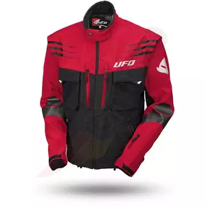 UFO Taiga giacca moto enduro rosso nero M - GC04454BM