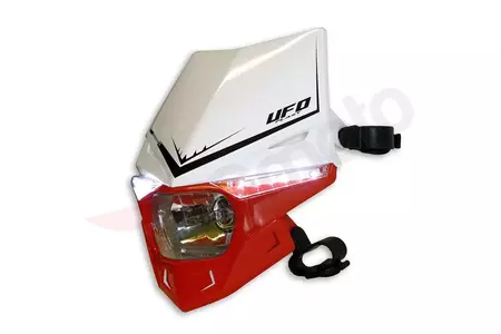 UFO Stealth első fényszóró lámpa további LED fényekkel homologizációs piros - PF01715W070
