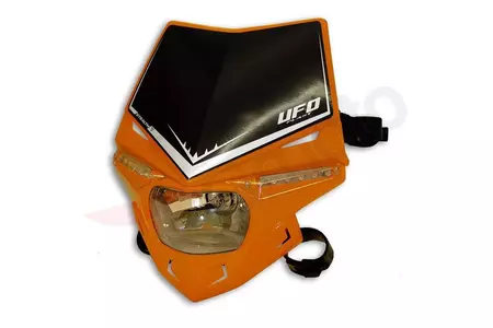 Scheinwerfer mit Lampenmaske vorne UFO Stealth orange-schwarz-1