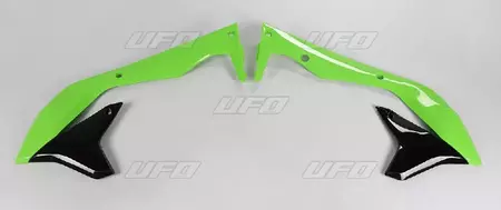 Osłony chłodnicy UFO Kawasaki KXF 450 16-17 OEM zielone czarne - KA04736999