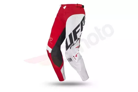 Spodnie motocyklowe cross enduro UFO Frequency Slim czerwony biały M - PI04467B50