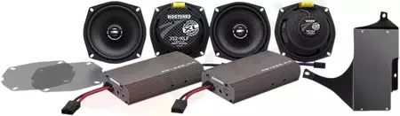 5,25" priekinių ir galinių garsiakalbių rinkinys ir du 225 W "Hogtunes" stiprintuvai - ULTRA KIT-XL