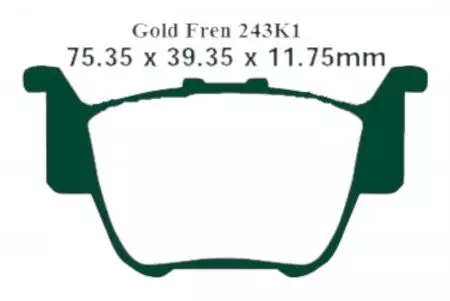 Komplet (2 szt.) klocków hamulcowych Gold Fren 243K1-1