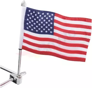 Asta decorativa con bandiera degli Stati Uniti Mostra Cromo - 4-248A