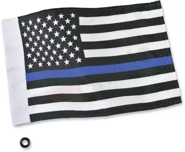Bandiera degli Stati Uniti sottile linea blu Mostra Chrome - 4-240LE