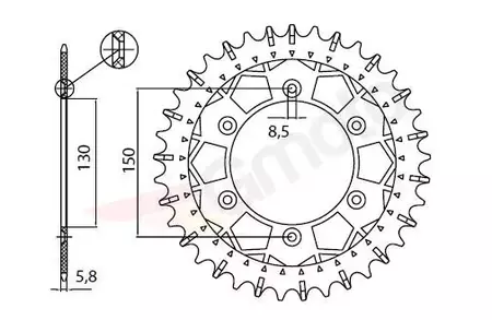 Sunstar Works-Z стоманено задно зъбно колело SUNR3-3592-51 размер 520 (JTR251.51) - 3-3592-51