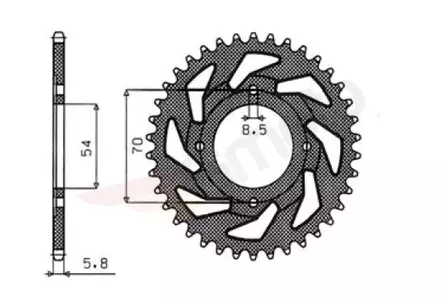Sunstar ståltandhjul bagpå SUNR1-1060-35 størrelse 420 (JTR1213.35) - 1-1060-35