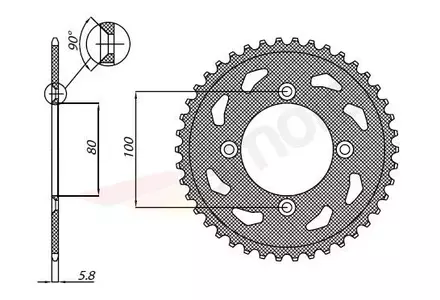 Sunstar bakre kedjehjul i stål SUNR1-1308-43 storlek 420 (JTR1214.43) - 1-1308-43