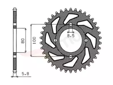 Стоманено задно зъбно колело Sunstar SUNR1-3305-39 размер 520 (JTR819/2.39) - 1-3305-39
