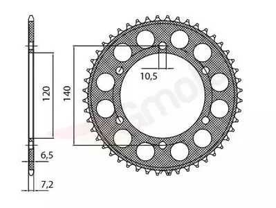 Zadné hliníkové reťazové koleso Sunstar SUNR5-4523-46 veľkosť 525 - 5-4523-46