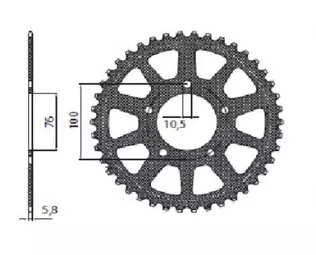 Zadné hliníkové reťazové koleso Sunstar SUNR5-3216-41 veľkosť 520-1