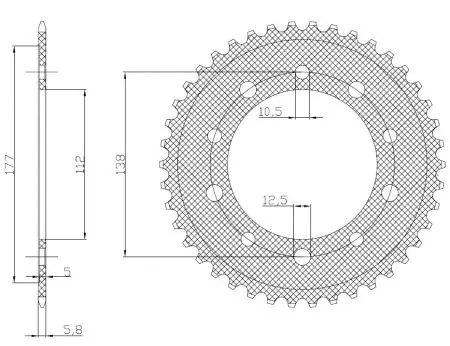 Алуминиево задно зъбно колело Sunstar SUNR5-3485-42 размер 520 (JTR1316.42) - 5-3485-42