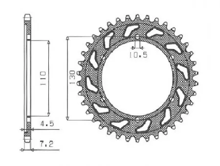 Zadné hliníkové reťazové koleso Sunstar SUNR5-4474-45 veľkosť 525-2