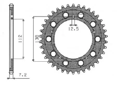 Kettenrad aus Aluminium Sunstar SUNR5-4483-44 Größe 525-2