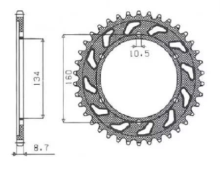 Алуминиево задно зъбно колело Sunstar SUNR5-5635-40 размер 530-2