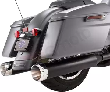 Шумозаглушители 4,5'' Slip-On MK45 Cap-Jet-Hot S&S Cycle черен + накрайници хром - 550-0667