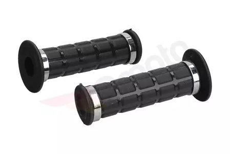 Gumičky řídítek černé pár s chromovanými pásky Simson - 546459