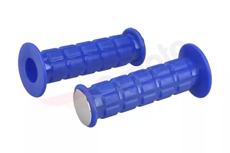 Manetki - gumy kierownicy ciemno niebieskie para z kapslem w chromie Simson - 546468