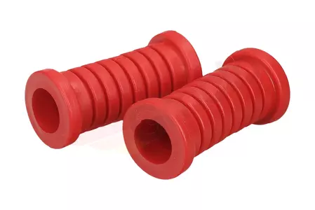 Vezetői lábtartó gumi piros 2 db krómozott sapkával új típusú Simson-2