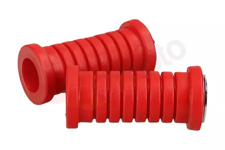 Vezetői lábtartó gumi piros 2 db krómozott sapkával új típusú Simson-3
