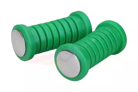 Vezetői lábtartó gumi zöld 2 db krómozott sapkával új típusú Simson - 546483