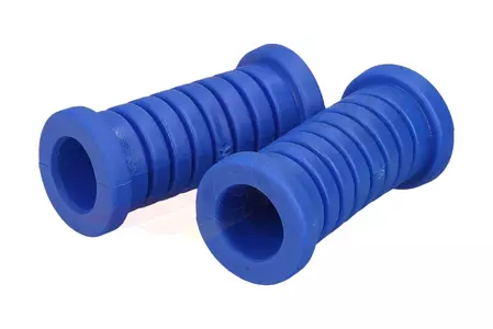 Vezetői lábtartó gumi kék 2 db krómozott sapkával új típus MZ ETZ 150 250 251 251-2