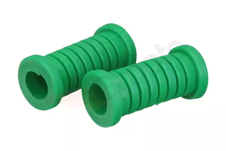 Bestuurdersvoetsteun rubber groen 2 st met kap in chroom nieuw type MZ ETZ 150 250 251-2