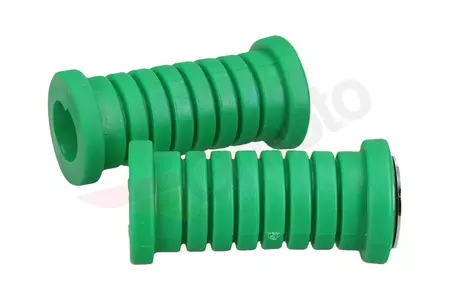 Bestuurdersvoetsteun rubber groen 2 st met kap in chroom nieuw type MZ ETZ 150 250 251-3