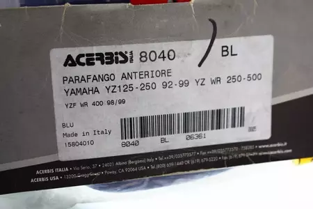 Błotnik przód Acerbis Yamaha fioletowy YZ 125 250 92-99 WR 250-500-5