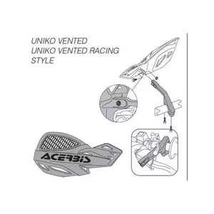 "Acerbis MX" rankiniai vairai "Uniko Vented" baltos ir raudonos spalvos-3