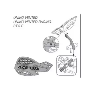 "Acerbis MX" rankiniai vairai "Uniko Vented" baltos ir juodos spalvos-4