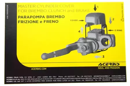 Brembo Acerbis 2014- orange couvercles de maître-cylindre d'embrayage-5
