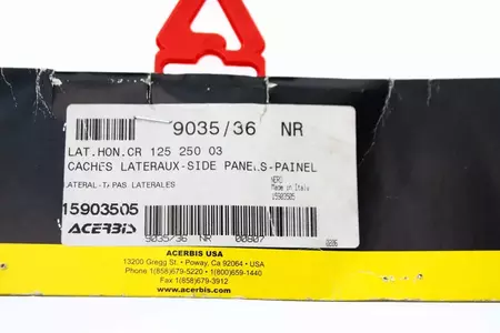 Pola numerowe boczne Acerbis Honda CR 03 czarne-3