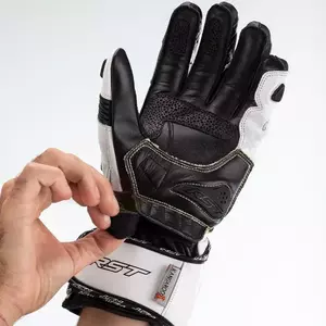 RST Tractech Evo 4 CE bele/bele/črne usnjene motoristične rokavice M-3