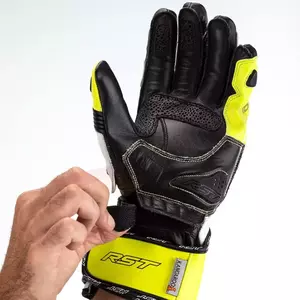 Mănuși de motocicletă RST Tractech Evo 4 CE galben fluo/negru/negru din piele M-3
