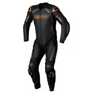 Jednodijelno kožno motociklističko odijelo RST S1 CE crno/sivo/neon narančasto XS-1