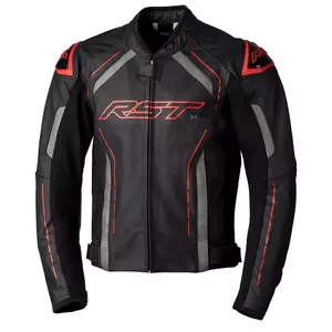 Jachetă de motocicletă din piele RST S1 CE negru/gri/roșu S-1