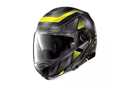 Nolan N100-5 Plus Starboard N-Com motociklistička kaciga za cijelo lice crna/siva/žuta mat XXS - N1P000494-042-XXS