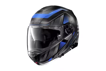 Kask motocyklowy szczękowy Nolan N100-5 Plus Starboard N-Com czarny/niebieski/szary mat XXXL - N1P000494-043-XXXL
