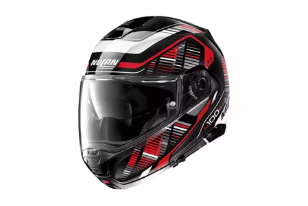 Nolan N100-5 Plus Starboard N-Com cască de motocicletă cu mandibulă albă/neagră/roșie XXXL - N1P000494-045-XXXL