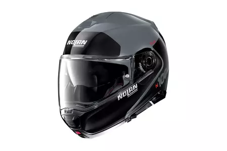 Cască de motocicletă Nolan N100-5 Plus Distinctive N-Com gri/negru L cu mandibulă pentru motociclete - N1P000615-049-L