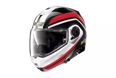 Nolan N100-5 Plus 50th Anniversary N-Com alb/negru/roșu L cască de motocicletă cu mandibulă pentru motociclete - N1P000908-040-L