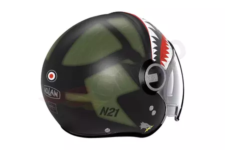 Nolan N21 Visor Skydweller motoristična čelada z odprtim obrazom bela/črna/rdeča/zelena mat XXXL-3