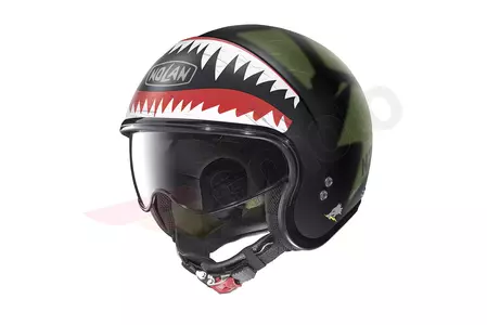 Nolan N21 Skydweller motoristična čelada z odprtim obrazom bela/črna/rdeča/zelena mat S-1